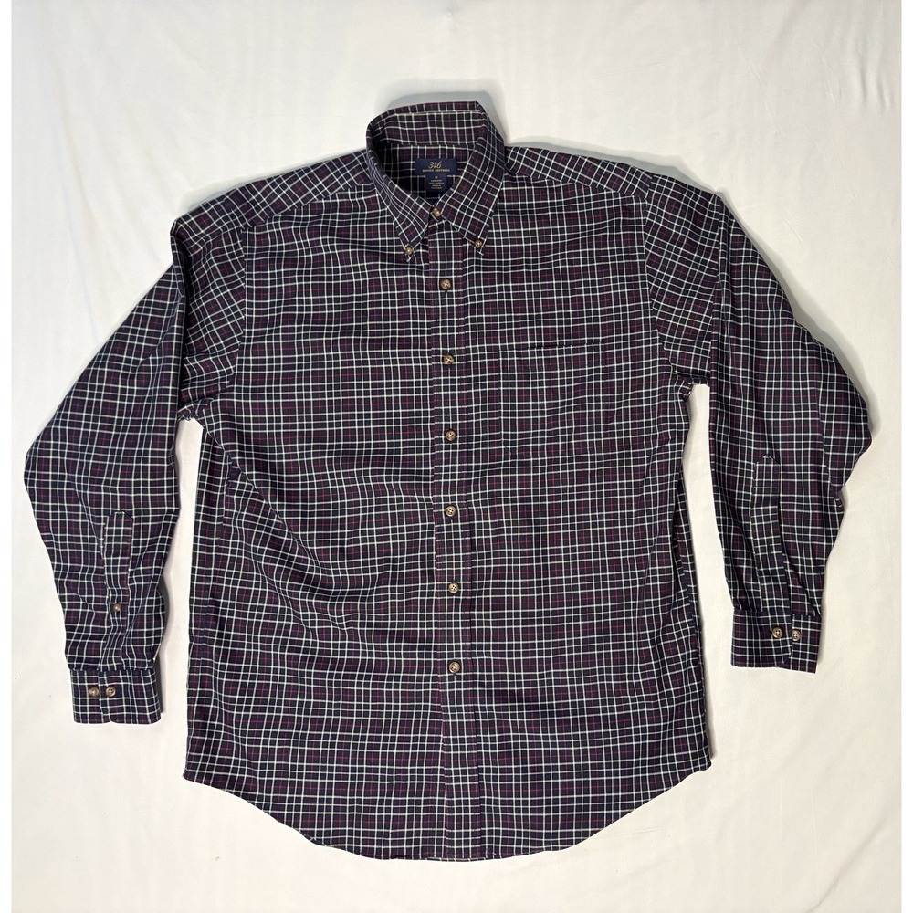 Brooks Brothers Oxford Dress Shirt Men's SZ Medium Checks Long Sleeve Button Up